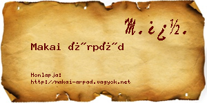 Makai Árpád névjegykártya