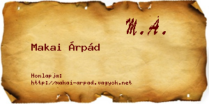 Makai Árpád névjegykártya