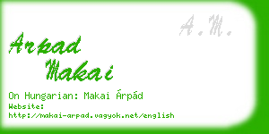arpad makai business card