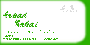 arpad makai business card